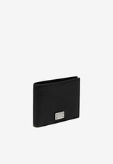 Dolce 
Gabbana Logo Plaque Leather Bi-Fold Wallet Black BP1321AG219/Q_DOLCE-80999