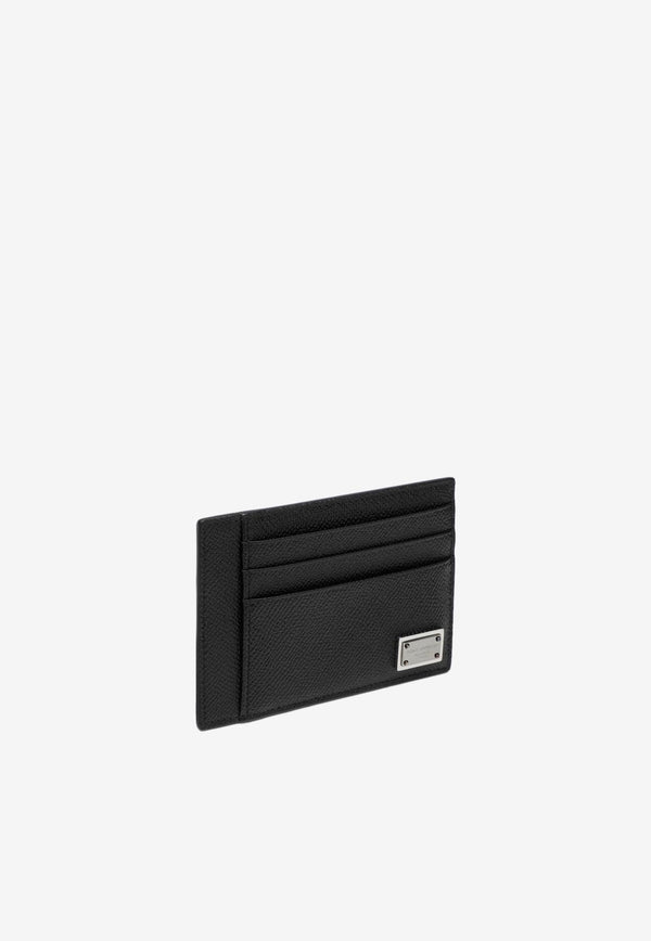 Dolce 
Gabbana Logo Plaque Dauphine Leather Cardholder Black BP3325AG219/Q_DOLCE-80999