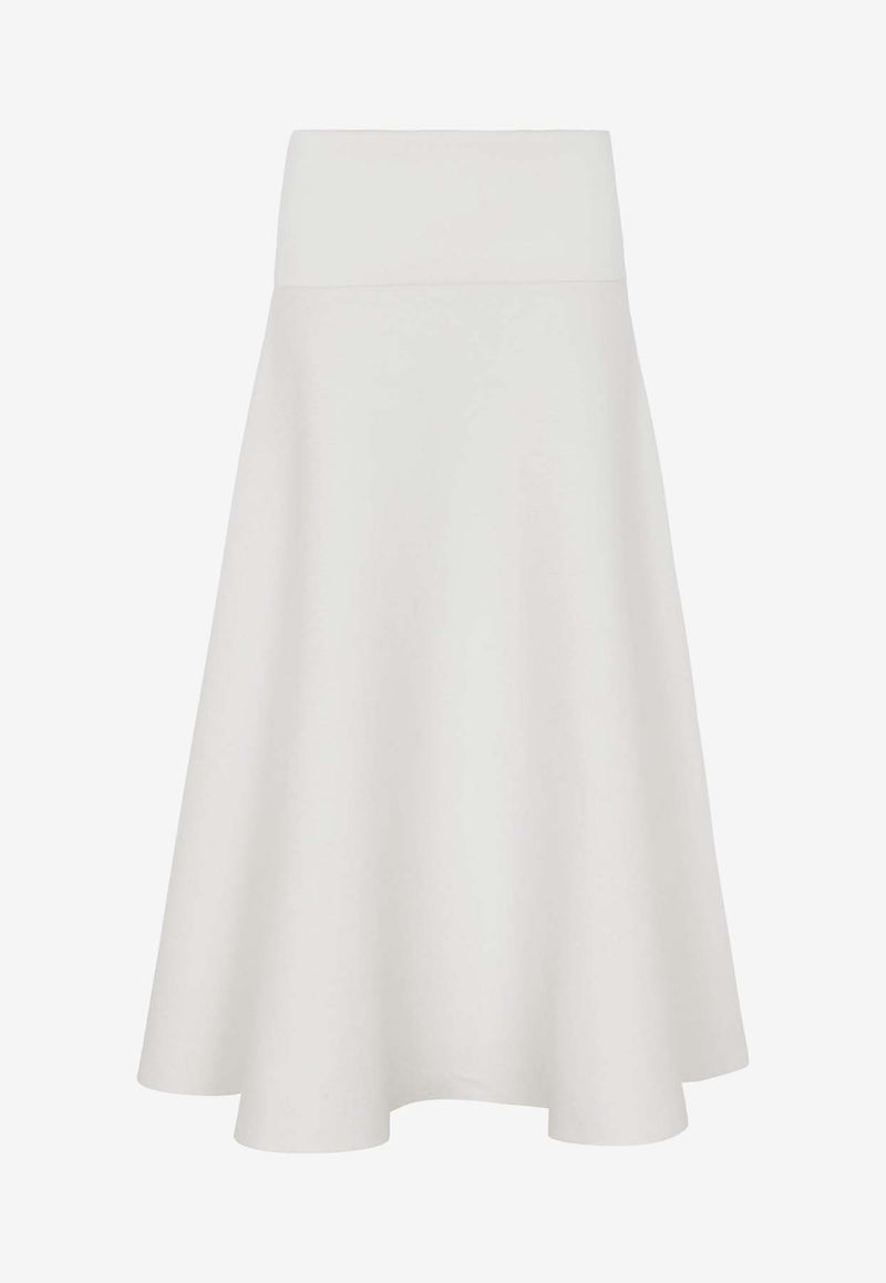 The Frankie Shop Gabrielle Knitted Midi Skirt White BSKGAB005WHITE