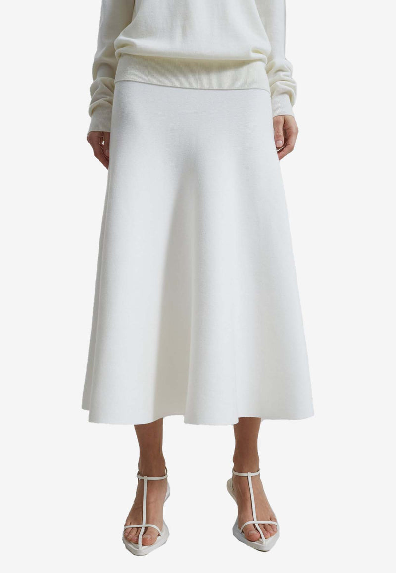 The Frankie Shop Gabrielle Knitted Midi Skirt White BSKGAB005WHITE