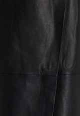 The Frankie Shop Hedi Leather Midi Skirt Black BSKHEDILE01000BLACK