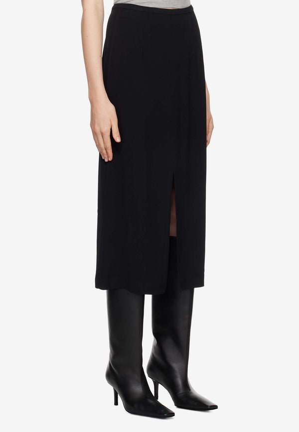 The Frankie Shop Judy Twill Midi Skirt Black BSKJUDYMI01000BLACK