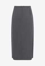 The Frankie Shop Judy Twill Midi Skirt Khaki BSKJUDYMI04470KHAKI