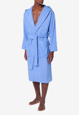 Tekla Belted Logo Plaque Bathrobe Blue BT-CLCO/P_TEKLA-CS