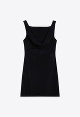 Givenchy Sleeveless Mini Dress in Crepe and Satin BW226014N6/P_GIV-001 Black