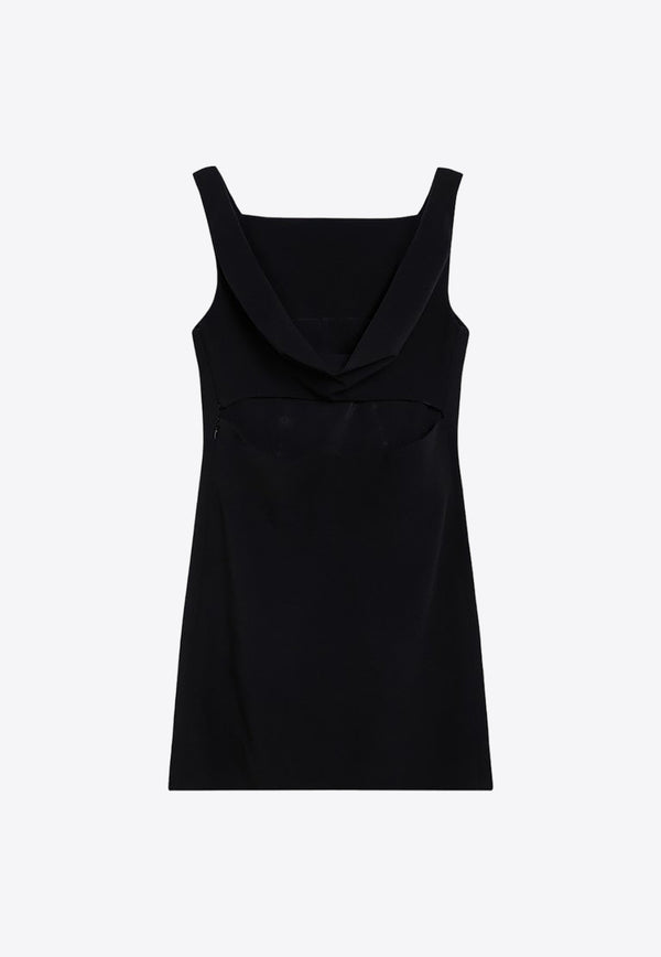 Givenchy Sleeveless Mini Dress in Crepe and Satin BW226014N6/P_GIV-001 Black