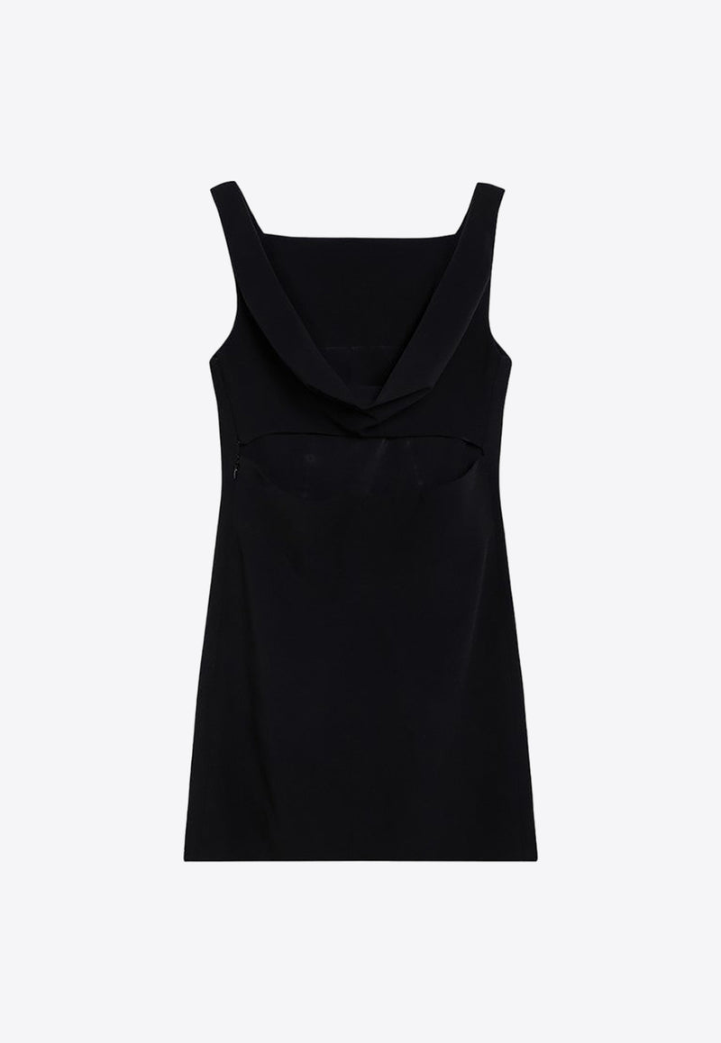 Givenchy Sleeveless Mini Dress in Crepe and Satin BW226014N6/P_GIV-001 Black