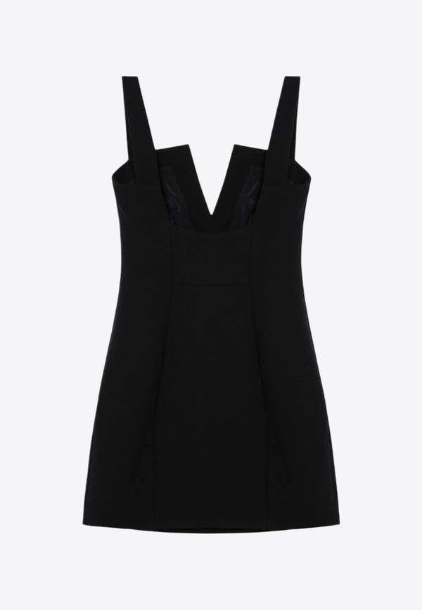 Givenchy V-neck Crepe Mini Dress  Black BW227G14SD/P_GIV-001