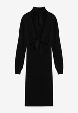 Givenchy Wool-Blend Turtleneck Midi Dress Black BW229G4ZN9/P_GIV-001