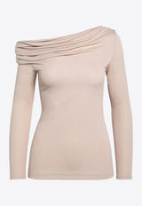 Givenchy One-Shoulder Draped Sweater Pink BW61BL316L/P_GIV-271