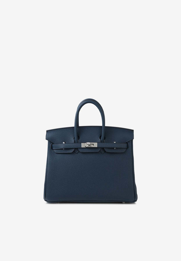 Hermès Birkin 25 in Blue de Prusse Togo Leather with Palladium Hardware