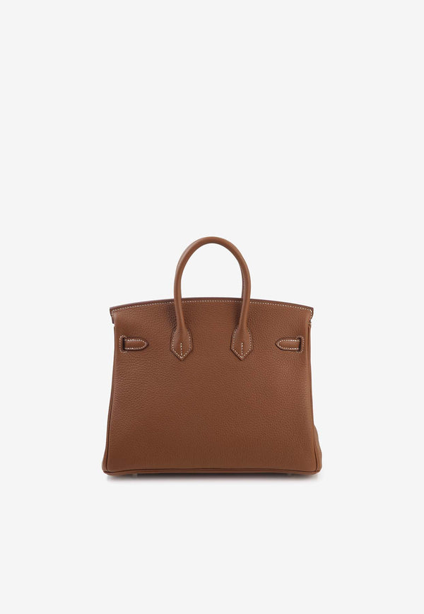 Hermès Birkin 25 Verso in Gold and Gris Misty Togo Leather with Palladium Hardware