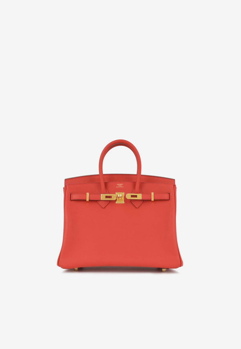 Hermès Birkin 25 in Vermillion Swift Leather with Gold Hardware