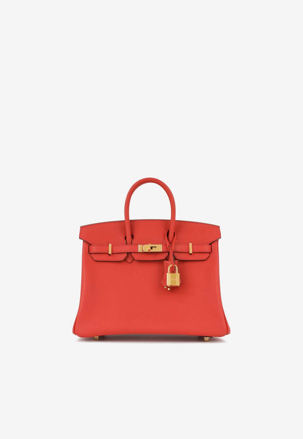 Hermès Birkin 25 in Vermillion Swift Leather with Gold Hardware