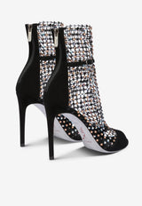 Rene Caovilla Galaxia 105 Crystal Mesh Ankle Sandals Black C10220-105-C001X100 BLCK SUD/JET- SMK TPZ STS