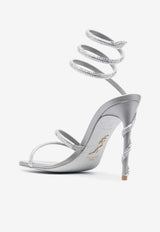 Rene Caovilla Margot 105 Crystal-Embellished Sandals Gray C11339-105-R001V232 GREY SAT/SILV SHDE STRS