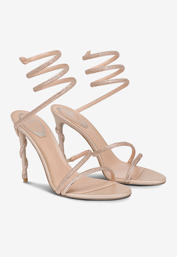 Rene Caovilla Margot 105 Crystal-Embellished Sandals Nude C11339-105-R001V233 NUDE SATIN/SILK STRASS