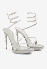 Rene Caovilla Margot 120 Crystal-Embellished Sandals Gray C11339-120-R001V232 GREY SAT/C.SILV SHD STRS