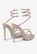 Rene Caovilla Margot 120 Crystal-Embellished Sandals Nude C11339-120-R001V233 NUDE SATIN-LAMB/SILK STRASS