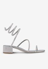 Rene Caovilla Cleo 35 Crystal-Embellished Sandals Gray C11579-035-R001V232 GREY SAT/C.SILV SHD STRS