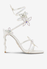 Rene Caovilla Margot 105 Crystal-Embellished Sandals C11625-105-R001CYTS IVORY SATIN/CRYSTAL-TRANS