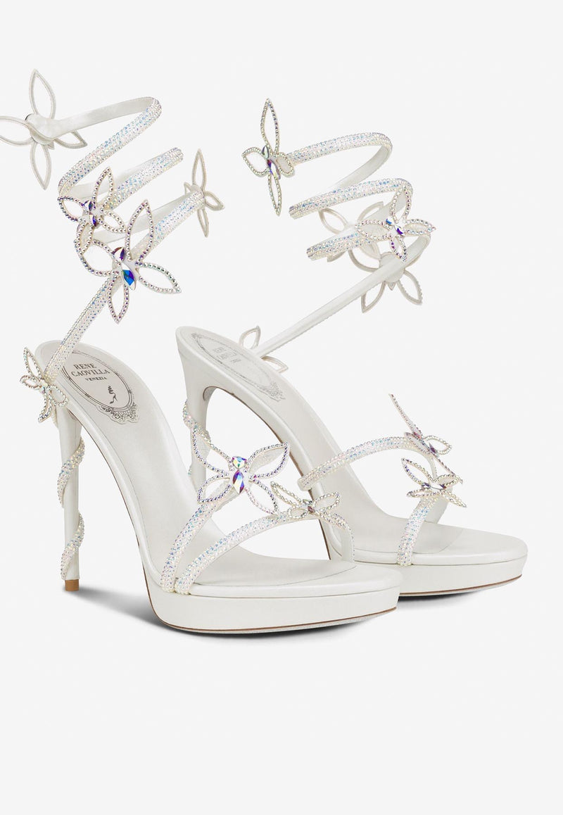 Rene Caovilla Margot 120 Crystal-Embellished Sandals C11625-120-R001CYTS IVORY SATIN/CRYSTAL-TRANS