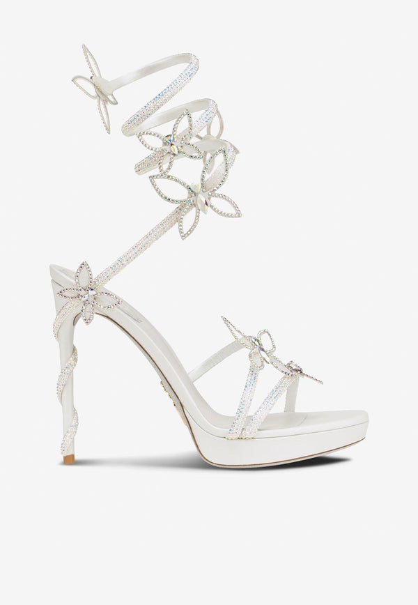 Rene Caovilla Margot 120 Crystal-Embellished Sandals C11625-120-R001CYTS IVORY SATIN/CRYSTAL-TRANS