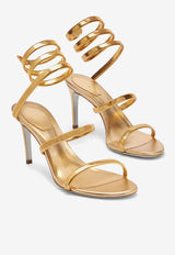 Rene Caovilla Juniper 105 Leather Sandals C11628-080-NA01L002 GOLD LAMB/GOLD METAL SNAKE