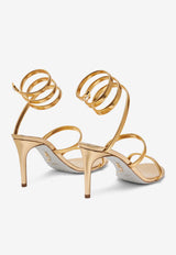 Rene Caovilla Juniper 105 Leather Sandals C11628-080-NA01L002 GOLD LAMB/GOLD METAL SNAKE