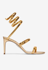 Rene Caovilla Juniper 105 Leather Sandals C11628-080-NA01L002 GOLD LAMB/GOLD METAL SNAKE