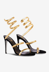 Rene Caovilla Juniper 105 Suede Sandals C11628-105-C001V017 BLACK SUEDE/GOLD METAL SNAKE