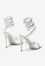 Rene Caovilla Chandelier 105 Jeweled Crystal-Embellished Sandals C11705-105-R001V741 IVORY SAT/CRYS MOONLIGHT-CRYS