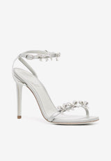 Rene Caovilla 105 Crystal-Embellished Bows Sandals C11826-105-NA01V232 SILVER LAMB/C.SILVER SHADE