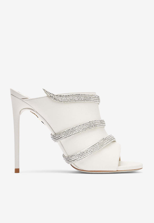 Rene Caovilla Sally 105 Crystal-Embellished Mules C12021-105-NA01V428 WHITE LAMB-SATIN/LABRADOR