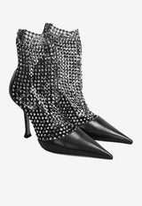 Rene Caovilla Galaxia 105 Crystal Mesh Ankle Boots Black C12189-105-CAP19999 BLACK KID/SMOKE MIX STRASS