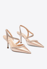 Rene Caovilla Lisa 80 Crystal-Embellished Slingback Pumps C12217-080-R001V233NUDE