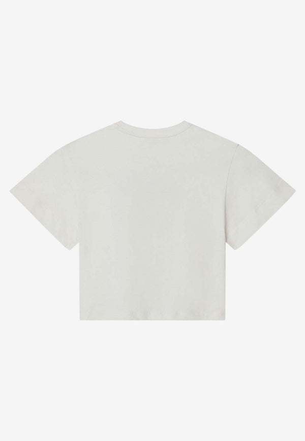 Chloé Kids Girls Logo Print T-shirt White C20489-BCO/Q_CHLOE-117