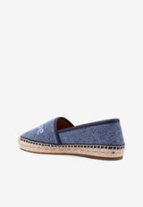 Chloé Embroidered Logo Denim Espadrilles Blue C25S08RQV_45D