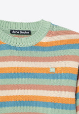 Acne Studios Kids Boys Face Patch Striped Sweater Multicolor C60094WO/P_ACNE-DQ8