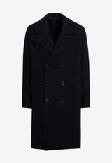 Harris Wharf London Double-Breasted Wool Coat Navy C9127MLC/P_HARWH-358