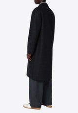 Harris Wharf London Single-Breasted Wool Coat Gray C9144MLK/P_HARWH-180