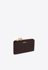 Loewe Pebbled Leather Logo Zip Cardholder Burgundy CANBZ40X01LE/Q_LOEW-7110