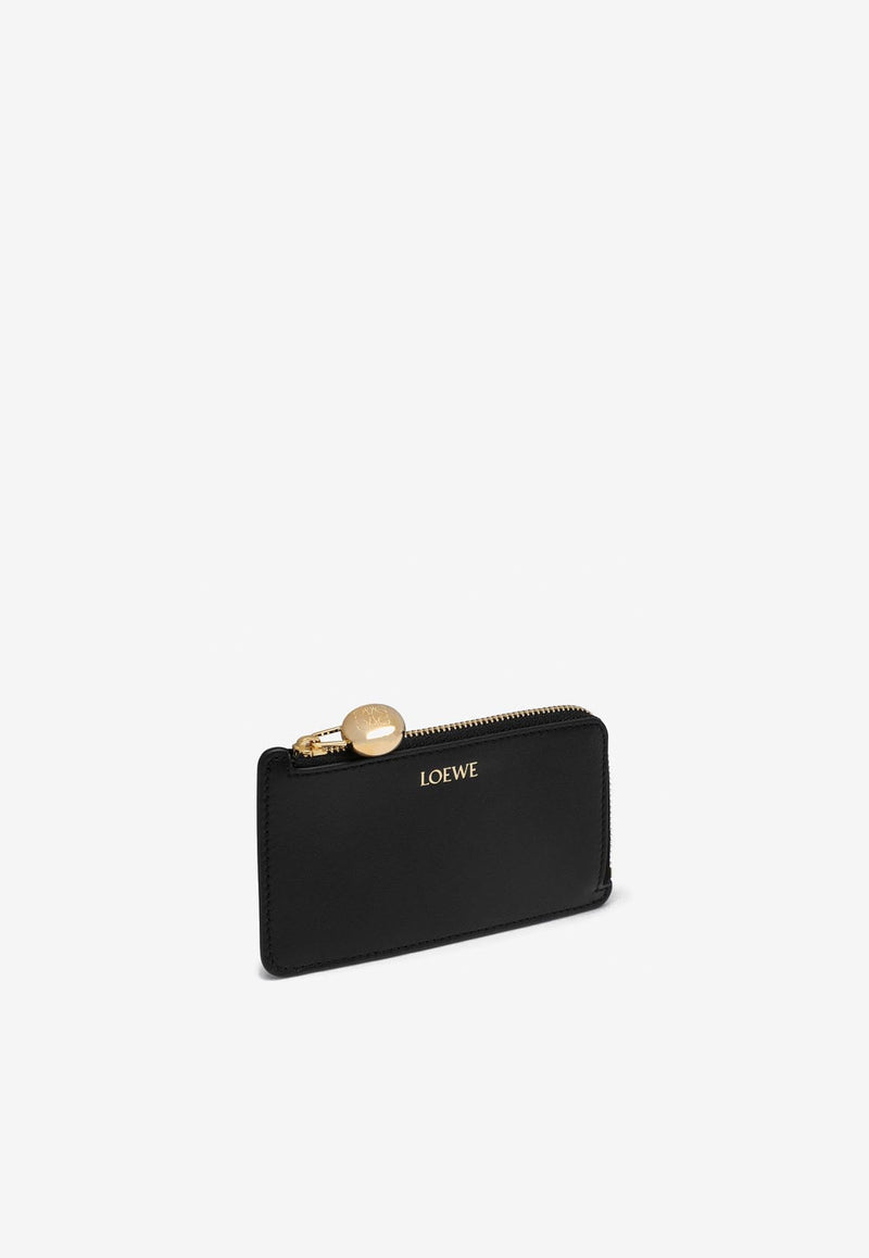 Loewe Pebble Coin Zip Leather Cardholder Black CANBZ40X01LE/Q_LOEW-1100