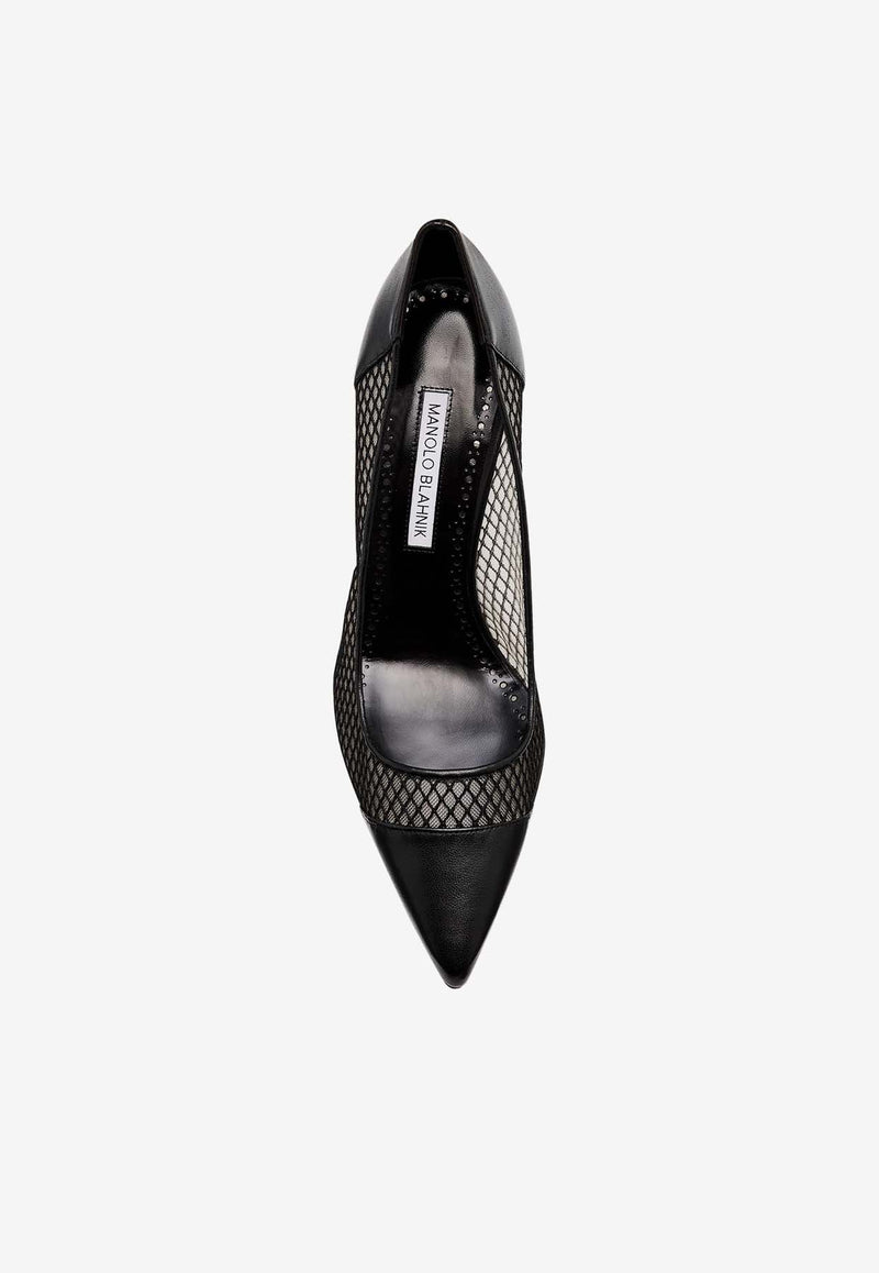 Manolo Blahnik Capcourme 90 Nappa Leather Pumps CAPCOUR ME 90 BLACK 0015 1987-0001 Black