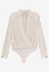 Elisabetta Franchi V-neck Long-Sleeved Bodysuit White CB00751E2_360