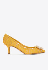 Dolce 
Gabbana Bellucci 60 Brooch Lace Pumps Yellow CD0066 AL198 80211