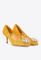 Dolce 
Gabbana Bellucci 60 Brooch Lace Pumps Yellow CD0066 AL198 80211