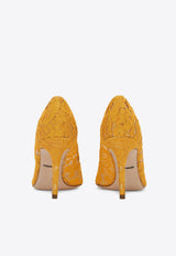 Dolce 
Gabbana Bellucci 90 Brooch Lace Pumps Yellow CD0101 AL198 80211