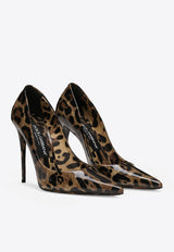 Dolce 
Gabbana Lollo 105 Animal Print Pumps in Polished Leather Heels Color