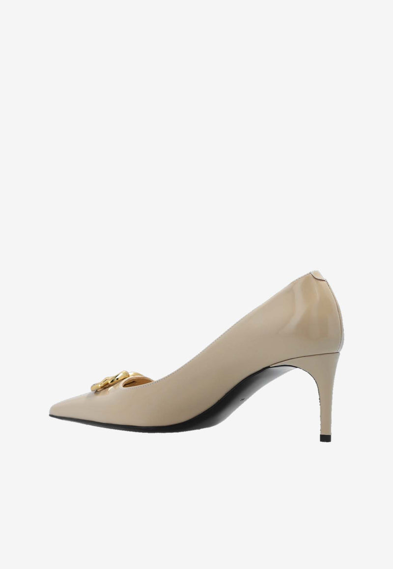 Dolce 
Gabbana Lollo 60 Polished Leather Pumps CD1807 A1037 8H005 Beige